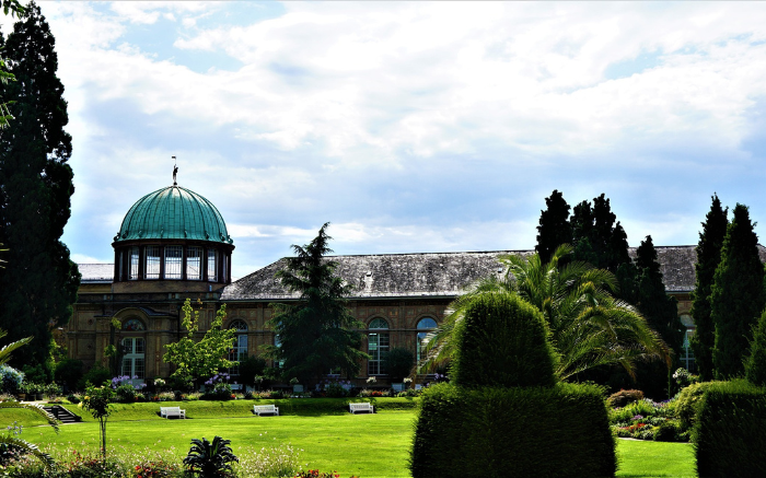 Botanische Garten in Karlsruhe mit grünen Pflanzen